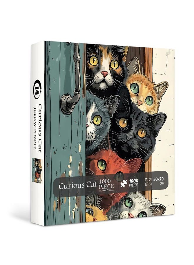 PPuzzling Cat Puzzles for Adults 1000 Pieces, Colorful Cats Jigsaw Puzzles, Challenging Animal Cute Kitten Puzzle as Home Wall Art - Image 1