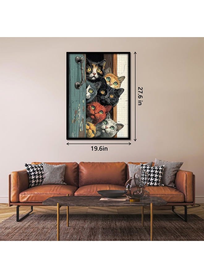PPuzzling Cat Puzzles for Adults 1000 Pieces, Colorful Cats Jigsaw Puzzles, Challenging Animal Cute Kitten Puzzle as Home Wall Art - Image 5
