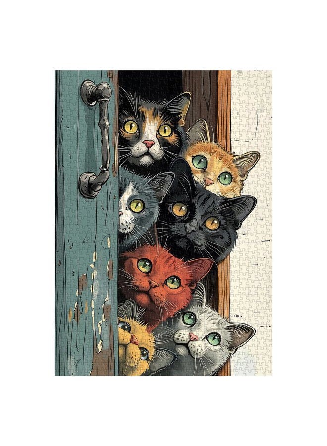 PPuzzling Cat Puzzles for Adults 1000 Pieces, Colorful Cats Jigsaw Puzzles, Challenging Animal Cute Kitten Puzzle as Home Wall Art - Image 2