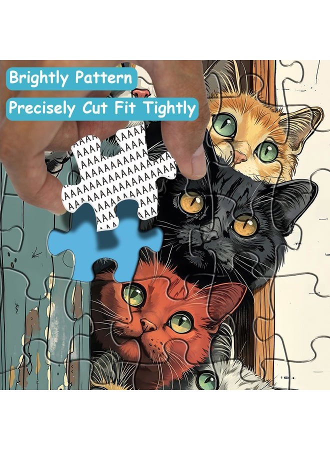 PPuzzling Cat Puzzles for Adults 1000 Pieces, Colorful Cats Jigsaw Puzzles, Challenging Animal Cute Kitten Puzzle as Home Wall Art - Image 4