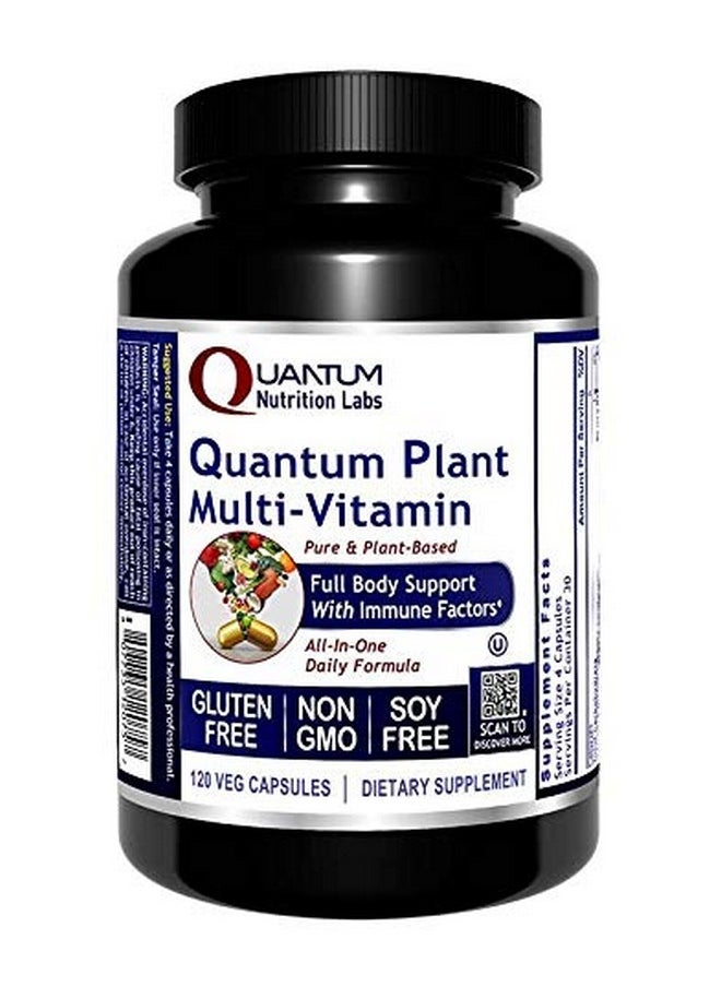 QUANTUM NUTRITION LABS - Quantum Plant Multivitamin Full Body Support With Immune Factors Pure Vegan Glutenfree And Nongmo 120 Capsules - Image 1