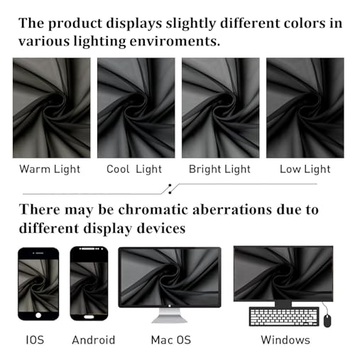 Lecloud 36 Inch Black Curtains Sheer Tiers for Kitchen Set of 2 Pieces, Dual Rod Pocket Window Small Curtain for Bedroom, Elegant Living Room Bathroom Cafe Cupboard Gauzy Tiers, 40W x 36L Inch - Image 5