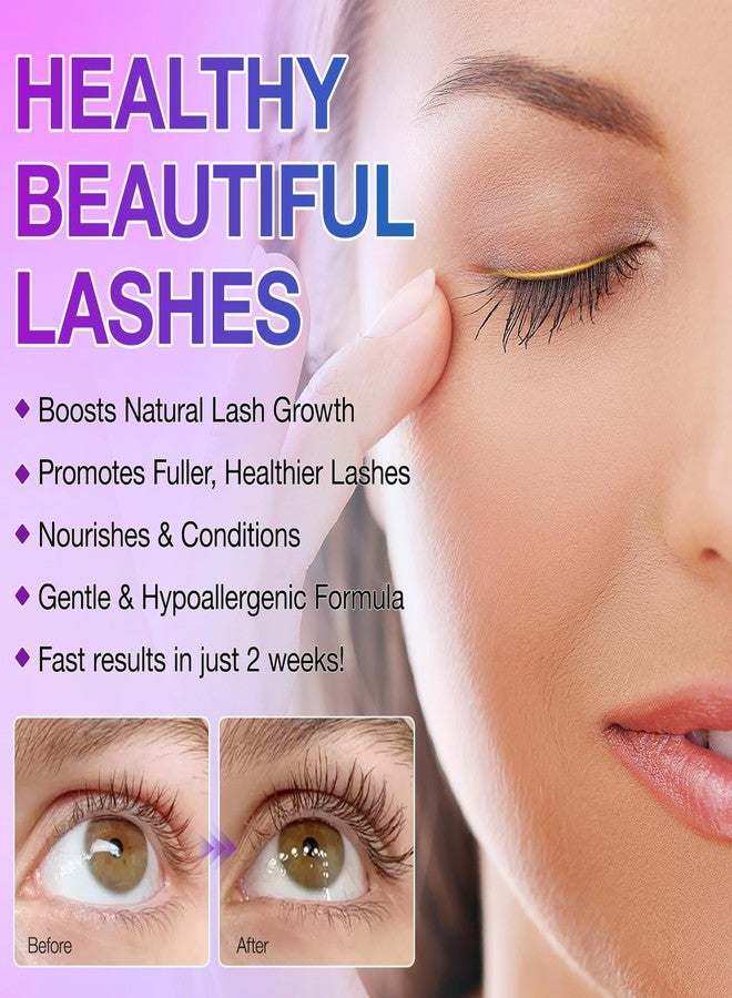 Eyelash Growth Serum - Natural Formula, Eyelash Serum for Longer, Denser & Robust, Boosts Natural Lashes and Brows Development, Visible Results in 4 Weeks - Vegan, Hormone-Free 5ml - Image 2