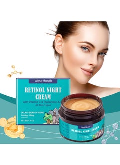 West&Month Korean Retinol Anti Aging Night Cream with Hyaluronic Acid & Vitamin C |Discover young, wrinkle-free & radiant skin| Anti aging cream for oily & dry skin| For Men & Women|Korean Skin Care|50gm  - Image 5