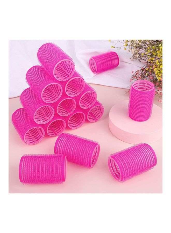 NIBEMINENT 15-Piece Self Grip Hair Rollers Set Pink - Image 5