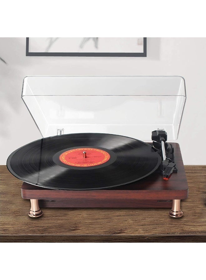 WALALLA Vinyl Record Player Living Room Bluetooth Playback Vintage Style Record Player Old Record Player Home Retro Phonograph Recorder - Image 2