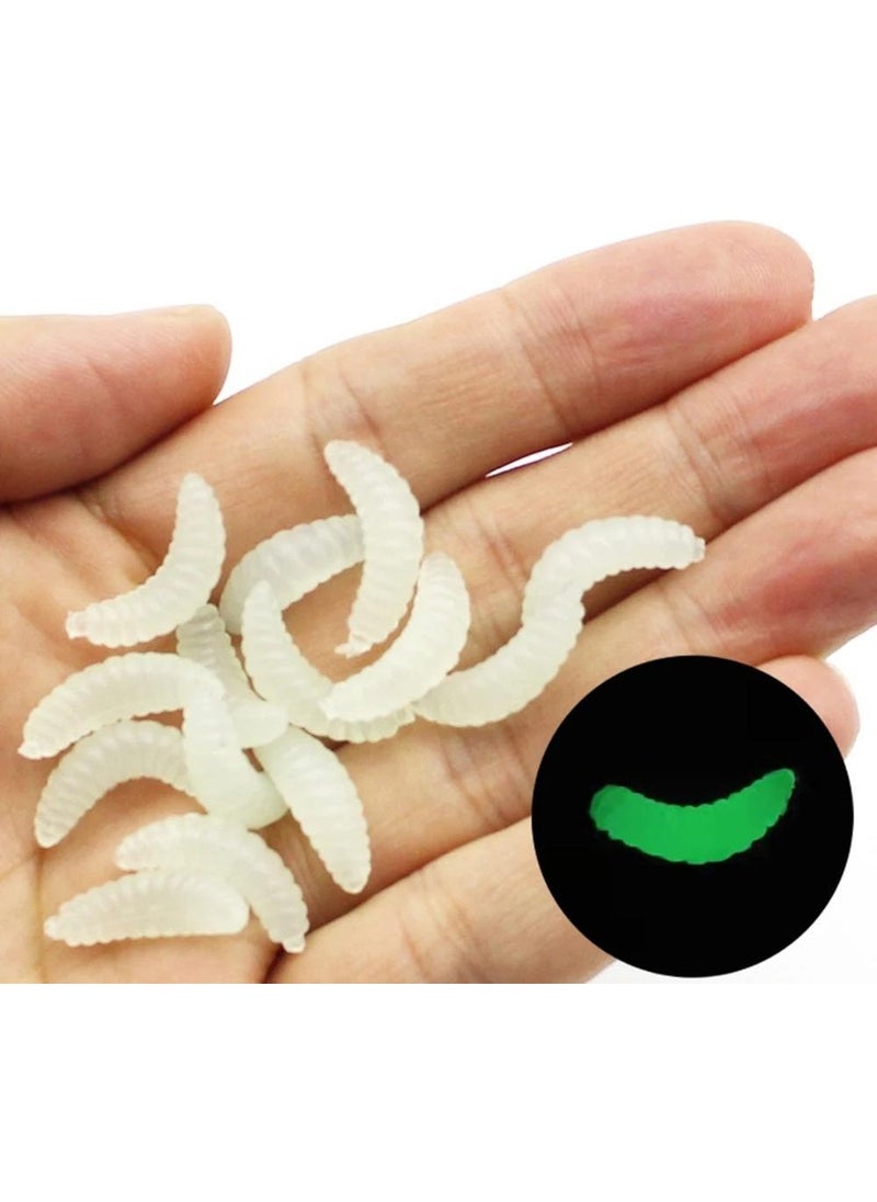 Valkyrie 200 Pieces 2,4cm Soft Silicone Worm Fishing Rod Fishing Bait - 4 Different Colors - Highlighting  - Image 4