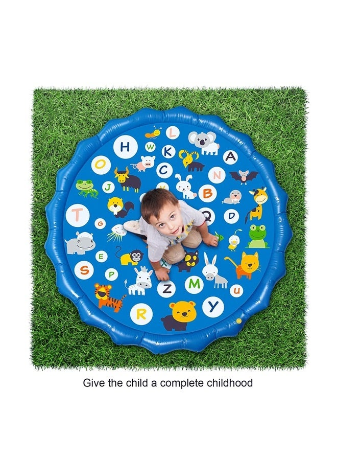 Splash pad for Kids,  170cm Kiddie Pool Splash Pads for Toddlers 3-16 Summer Outdoor Water Spray Play Mat Wading Pool Inflatable  - Image 1