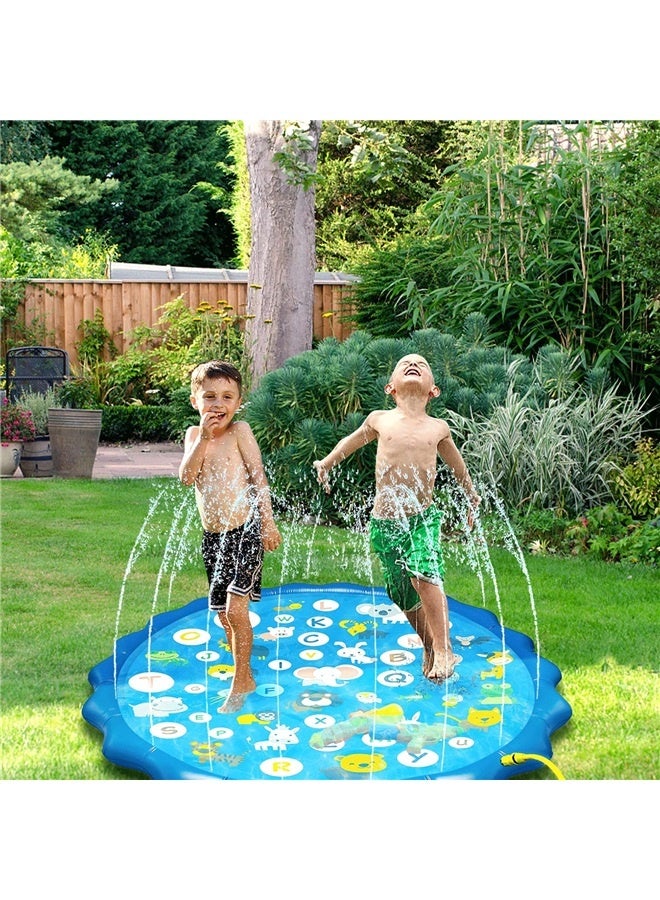 Splash pad for Kids,  170cm Kiddie Pool Splash Pads for Toddlers 3-16 Summer Outdoor Water Spray Play Mat Wading Pool Inflatable  - Image 5