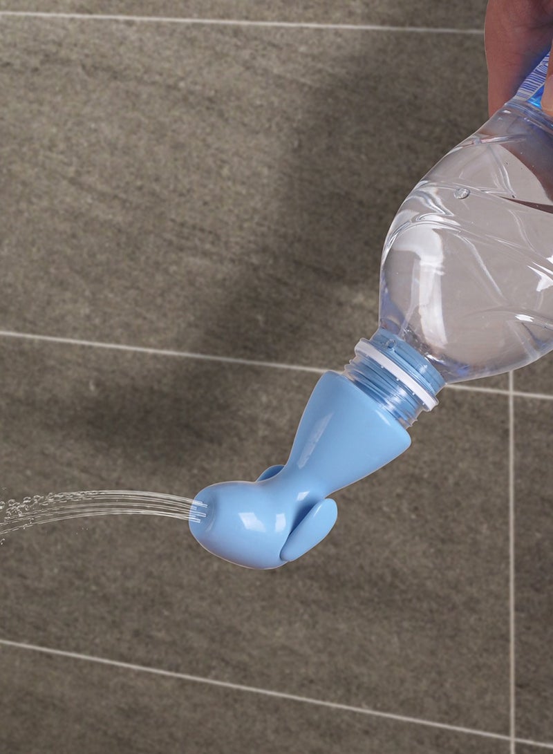 إنوف إن مكة عبوة شطاف بخاخ صغير للجيب مكون من قطعتين ، شطاف بلاستيك محمول ، شطاف للمرحاض متنقل للسفر ، مناسب للسفر أو للتخييم. متوافق مع كل الزجاجات ، باللون الوردي والأزرق - Image 2