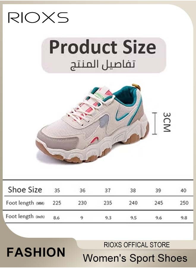 ريوكس - أحذية رياضية للنساء، وأحذية للركض في منصات سميكة للأحذية الرياضية هي للنساء، وأحذية مريحة للهواء على الشبكة، وأحذية واقية من التزلج للمشي، وأحذية التنس للسيدات - Image 1