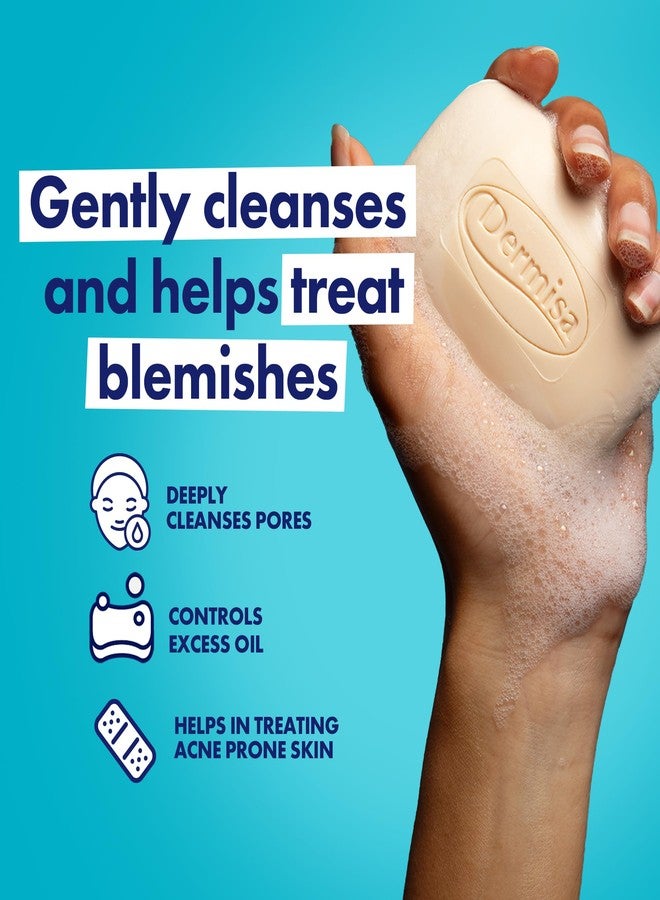 Dermisa Sulfur Bar with Aloe Vera | Helps to Cleanse Oily Acne-Prone Skin and Unclog Pores | Contains Sulfur + Aloe Vera | NO PARABENS, NO ANIMAL TESTING | 3 OZ | Pack of 3 - Image 2