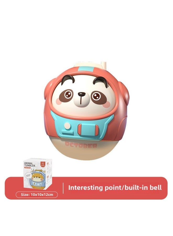 Baby Tumbler Toy 0-1 Year Old Baby Built-in Bell Nodding Doll Soothing Rattle Grip Toy-Color:Little Cute Pet-panda - Image 1