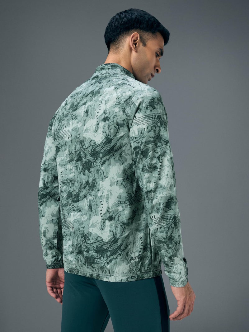 TECHNOSPORT Men's Slim Fit All Over Print Jacket for Sports, Gym & Regular Use - (MJPM92WFS005_Wind Fortress_XL) - Image 2
