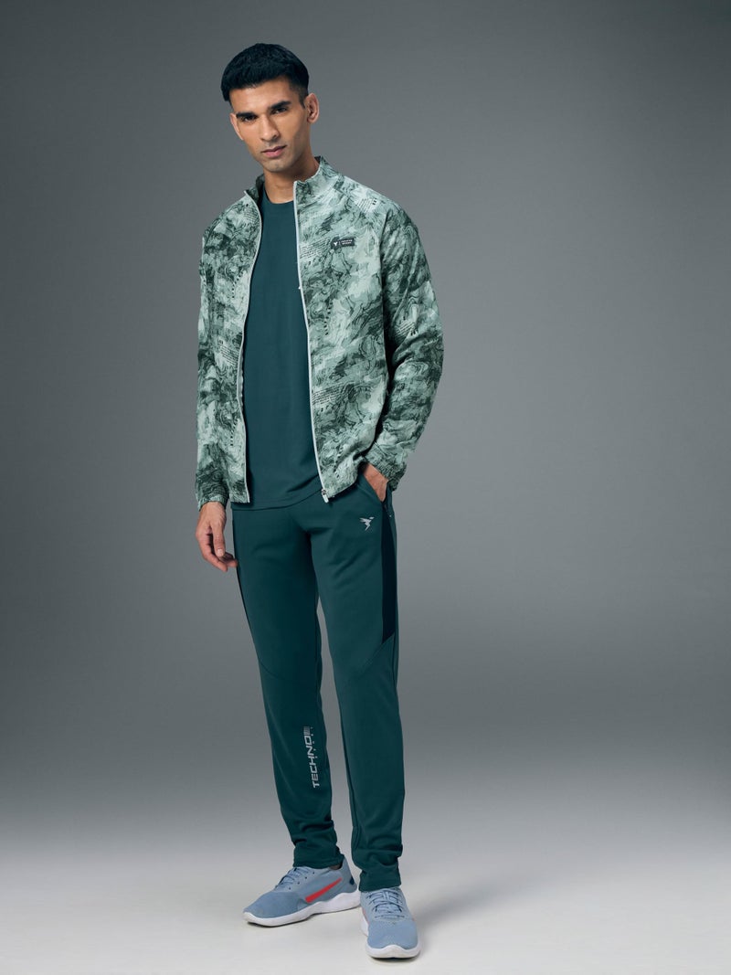 TECHNOSPORT Men's Slim Fit All Over Print Jacket for Sports, Gym & Regular Use - (MJPM92WFS005_Wind Fortress_XL) - Image 4
