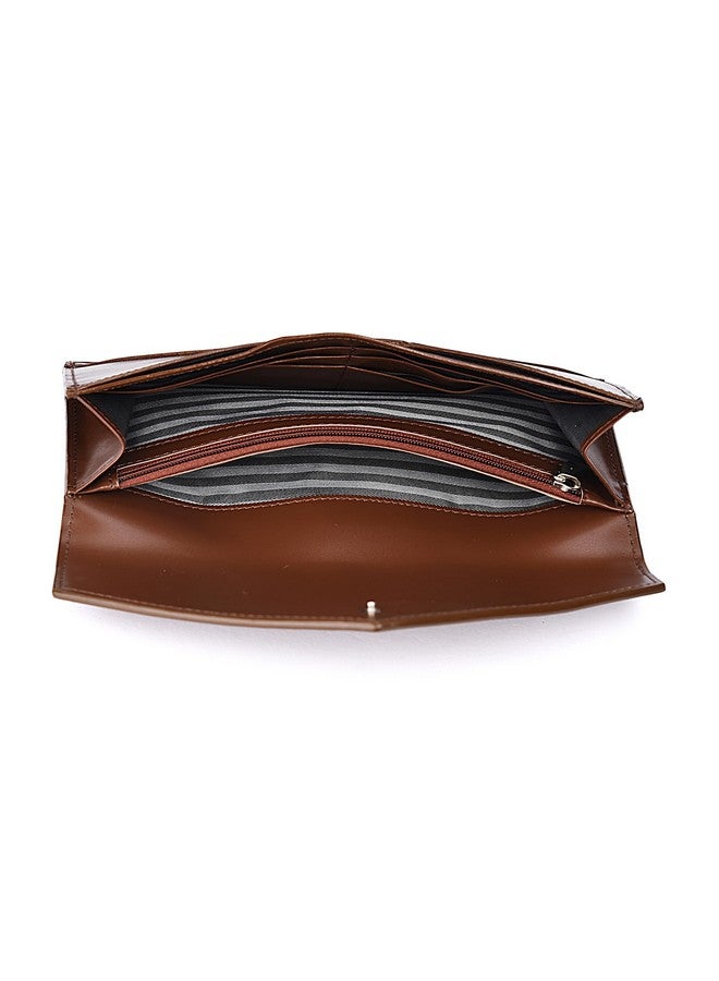 K London Envelop Design Ladies Wallet Hand Purse Clutch (6008_Tan) - Image 5