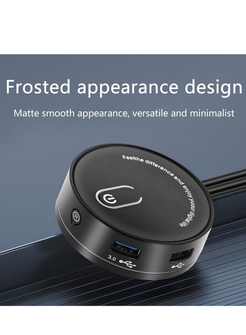 SYOSI SYOSI Computer Case Power Supply Reset Switch Box, PC Power Button On/Off + Reset + Dual USB Ports + 3.5MM TRRS Audio + Type-C Power Interface, for Home, Office, Internet Cafes - Image 4