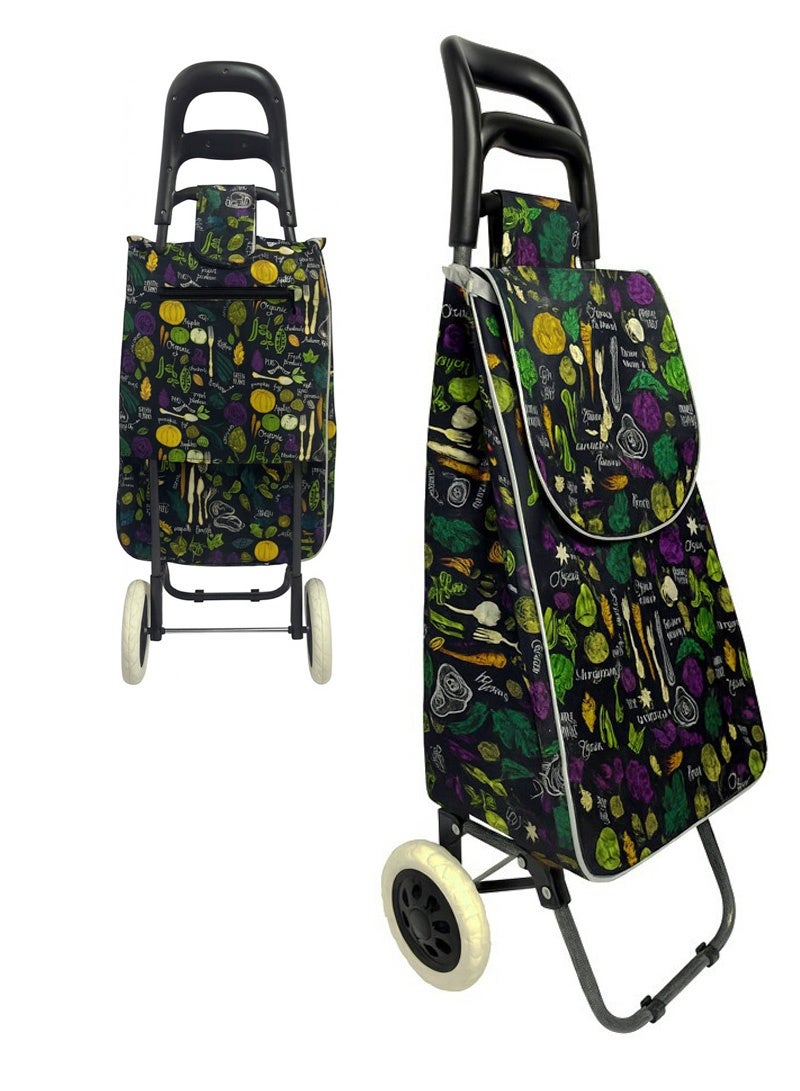 إيه جي دي حقيبة تسوق قابلة للطي، بعجلات قوية، تصميم أنيق، وقدرة تحمل كبيرة، استخدام متعدد - Image 1