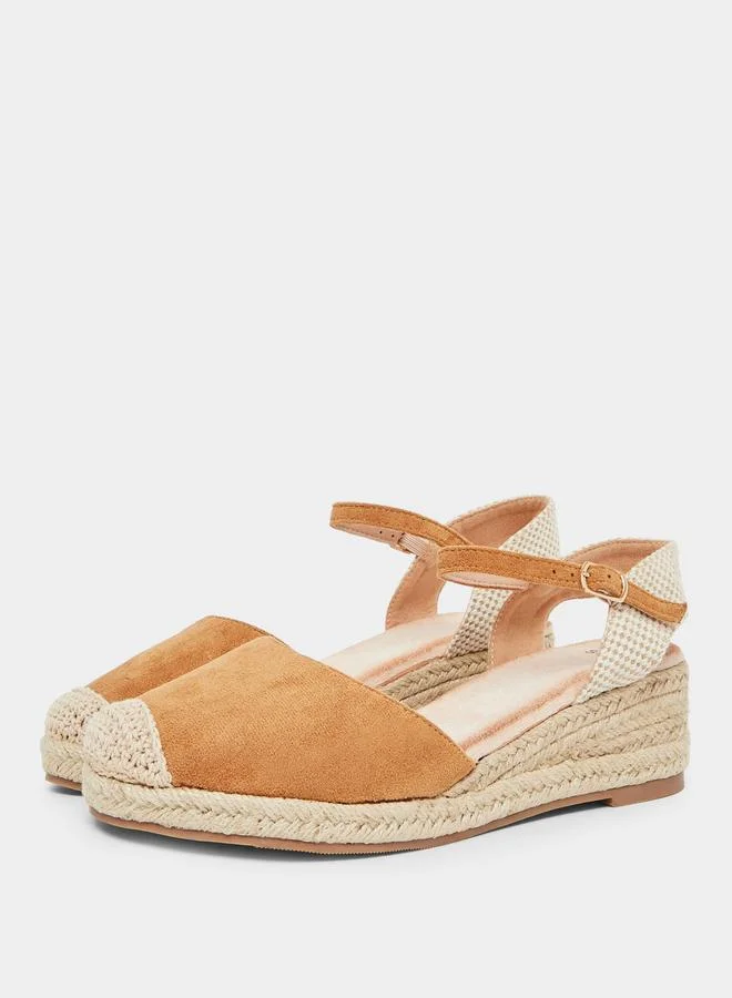 Styli Brown Wedge Espadrilles