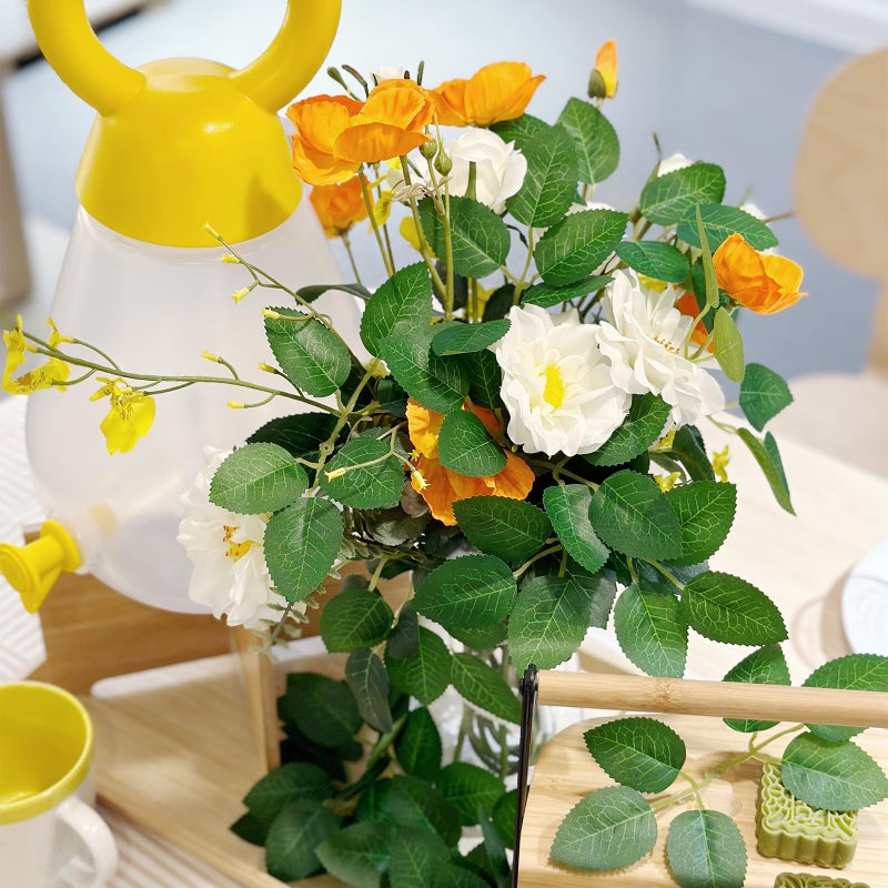 DAIBN 100 Pcs Artificial Green Rose Leaves Decoration,Bridal Wreath Decor,Wedding Party Birthday Proposal Decorations, Wreath/Green/Loose/Rose Leaves (green1) - Image 2