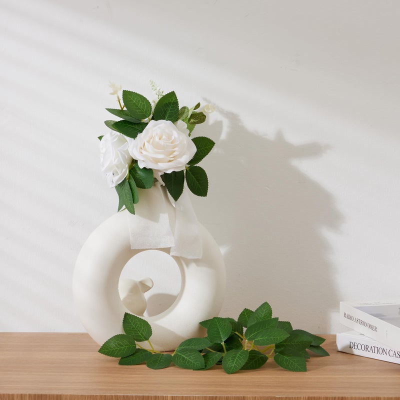 DAIBN 100 Pcs Artificial Green Rose Leaves Decoration,Bridal Wreath Decor,Wedding Party Birthday Proposal Decorations, Wreath/Green/Loose/Rose Leaves (green1) - Image 4