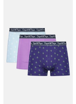 Original Penguin Men 3 Pieces All Over Print Boxer Briefs, Purple/Lilac/Light Blue  - Image 1