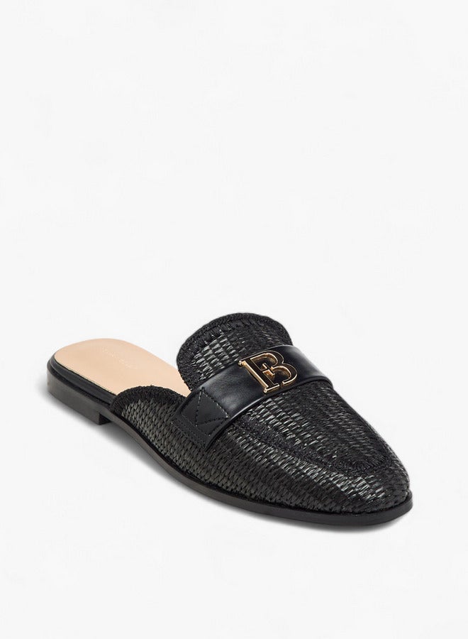 Flora Bella By Shoexpress Women's Textured Slip-On Mules with Metal Accent  - Image 2