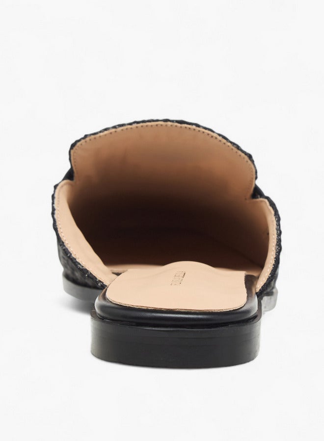 Flora Bella By Shoexpress Women's Textured Slip-On Mules with Metal Accent  - Image 5