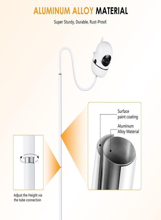 حامل أرضي لكاميرا مراقبة الأطفال من GAHOGA، متوافق مع HelloBaby وNanit Pro وFlex Stand وOwlet وInfant Optics وMotorola وVAVA، ارتفاع قابل للتعديل من 37.4 بوصة إلى 69 بوصة. - Image 5