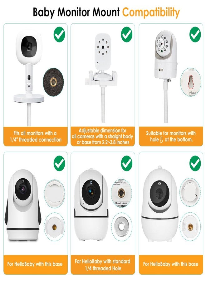 حامل أرضي لكاميرا مراقبة الأطفال من GAHOGA، متوافق مع HelloBaby وNanit Pro وFlex Stand وOwlet وInfant Optics وMotorola وVAVA، ارتفاع قابل للتعديل من 37.4 بوصة إلى 69 بوصة. - Image 2