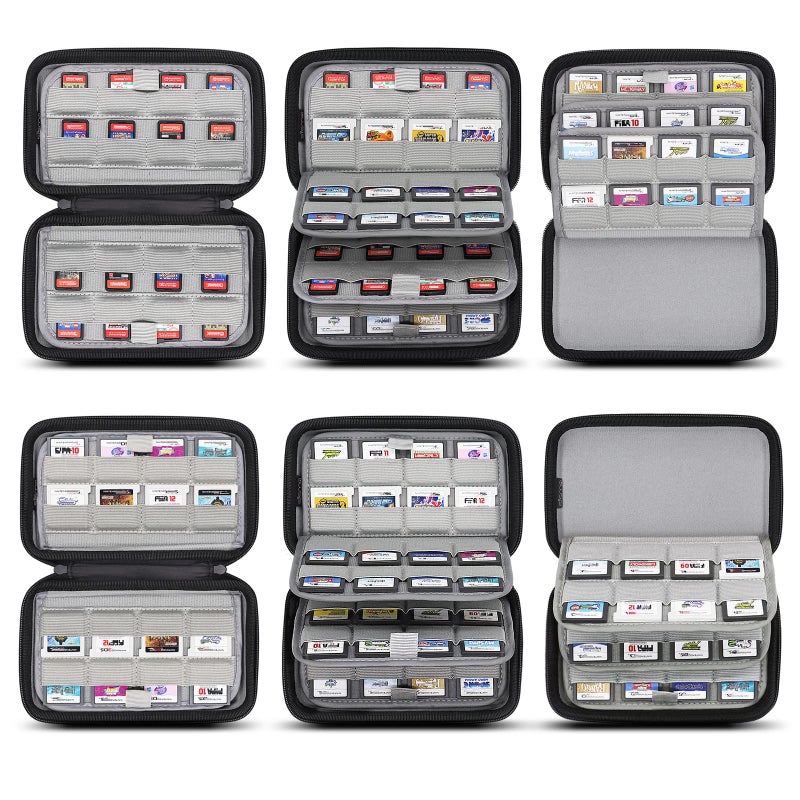 sisma 64 DS 3DS Switch Game Case Compatible with Nintendo Game Cartridges, Cards Holder Organizer Home & Travel Safekeeping Storage Case Carrying Bag - Image 3