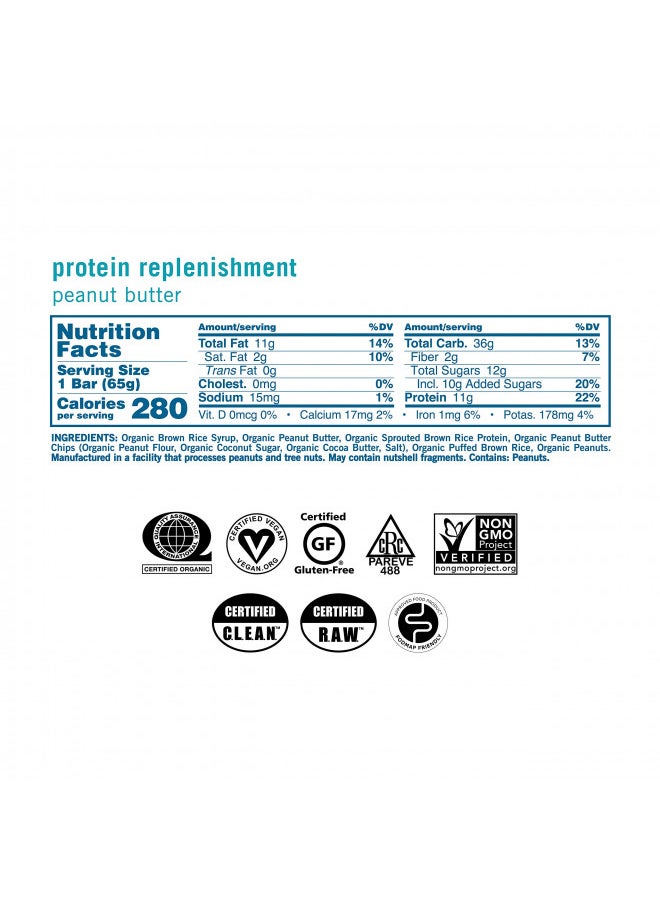 GoMacro - GoMacro MacroBar Organic Vegan Protein Bars - Peanut Butter (2.3 Ounce Bars, 12 Count) - Image 1