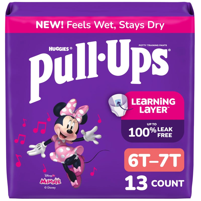 Pull-Ups Girls' Potty Training Pants, Size 6T-7T Training Underwear (55-75 lbs), 13 Count - Image 1