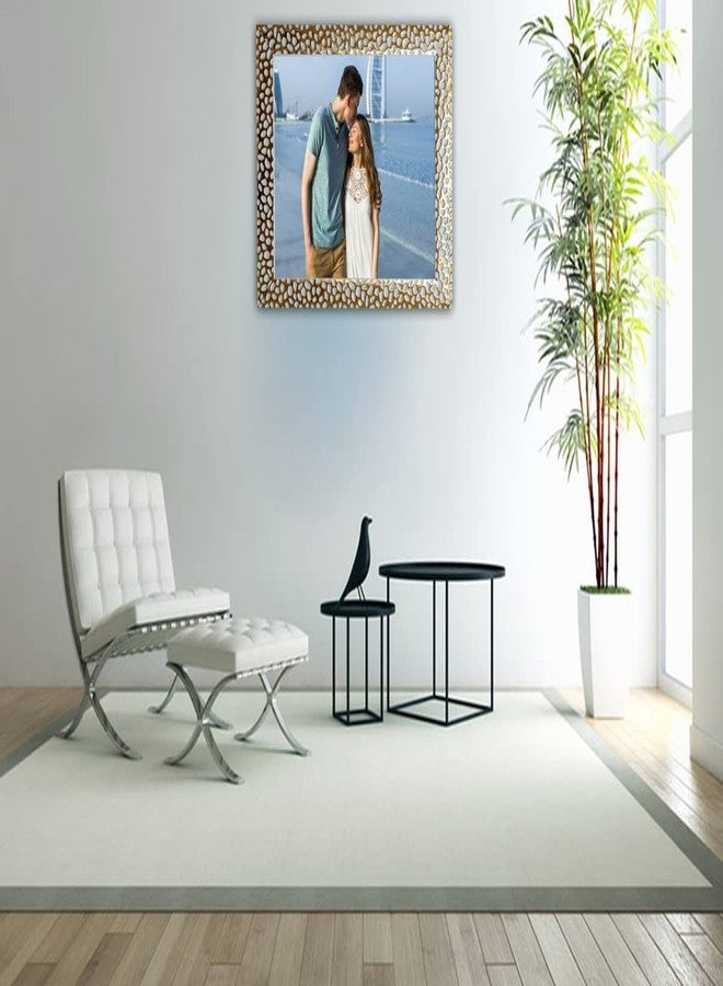 KDM HOME DECOR إطار صور KDM HOME DECOR مقاس 6×9 بوصة، طقم من قطعتين، لون ذهبي وأبيض، مناسب لتزيين الطاولة أو الحائط، مثالي للتعليق كهدية. - Image 5