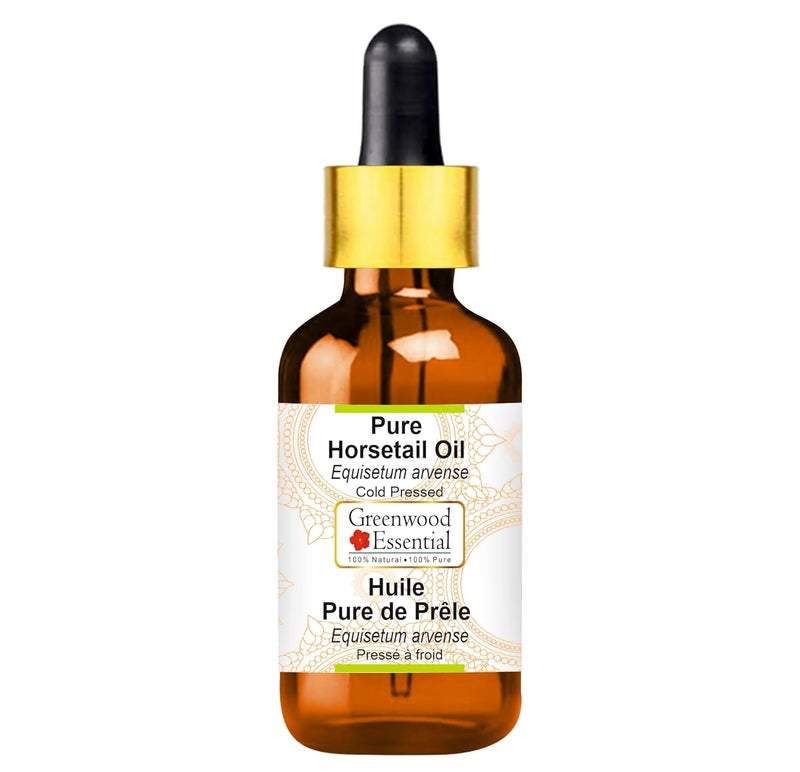 Pure Horsetail Oil (Equisetum arvense) with Glass Dropper Cold Pressed 30ml (1 oz)