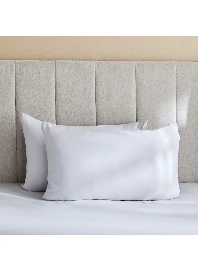 Home Box Derby 2-Piece Solid Microfiber Pillowcase Set - 45x70 cm