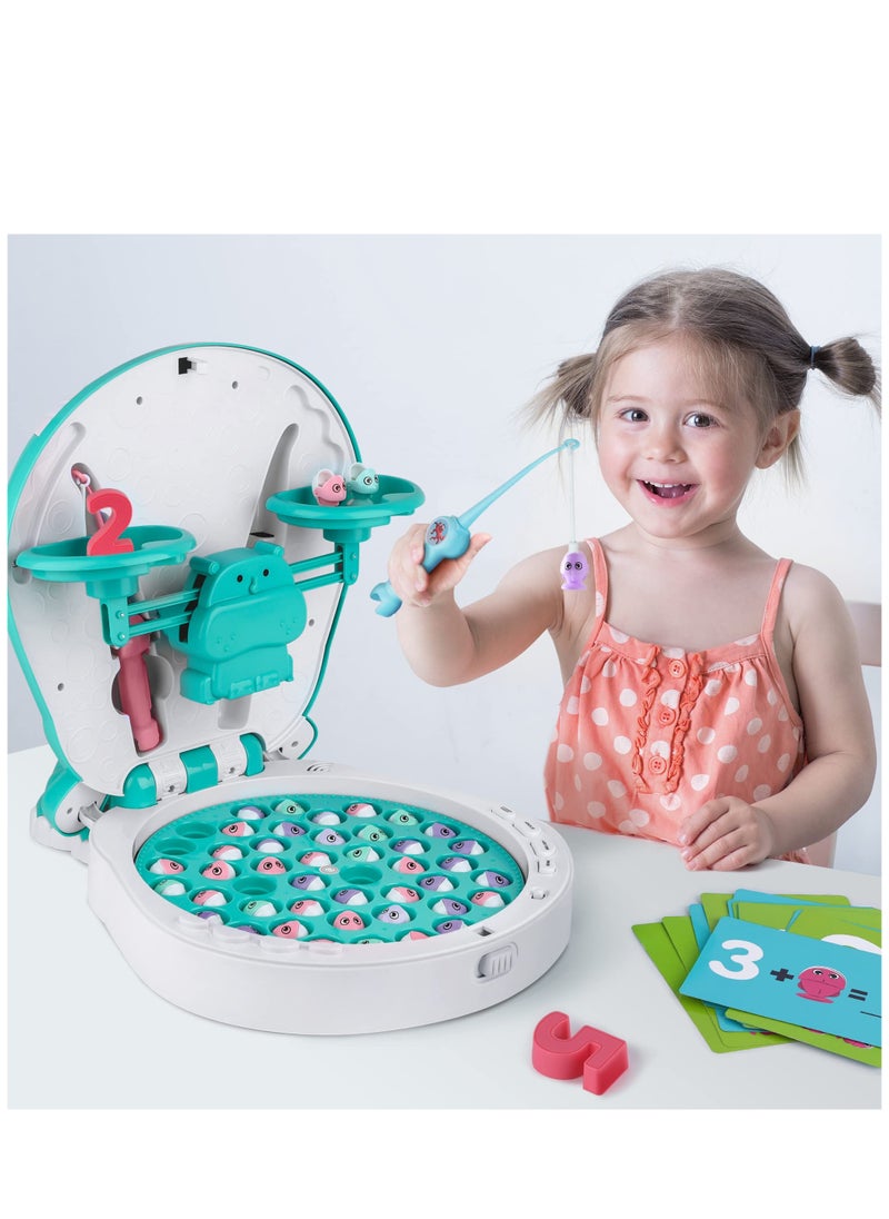 PYEBE Toddler Magnetic Fishing Games Kids Electronic Fish Catch Toy W/ Rod Board Preschool Activity Learning Balance Counting Number Birthday Gifts for 3 4 5 6 8 Year Old Boy Girl  - Image 4
