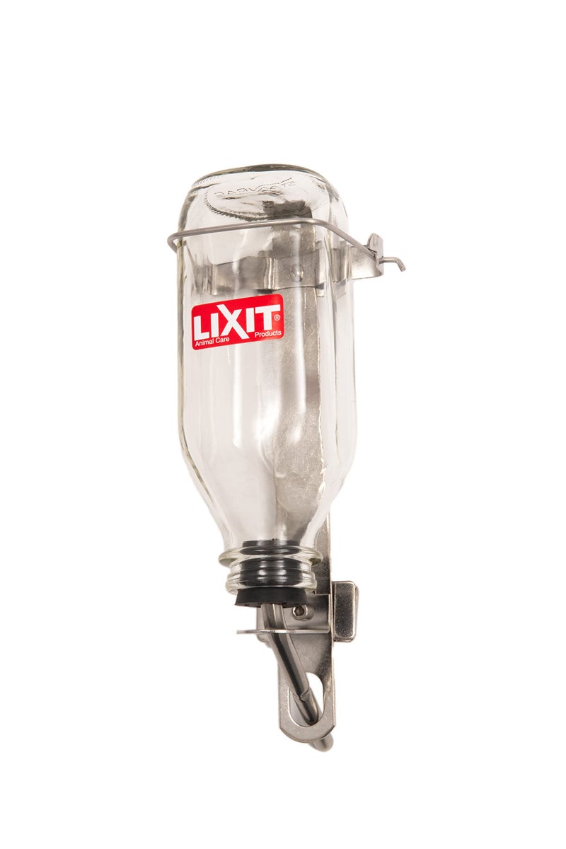 Lixit Heavy Duty Deluxe Glass Water Bottles for Birds Dogs and Small Animals 32oz Large Tube