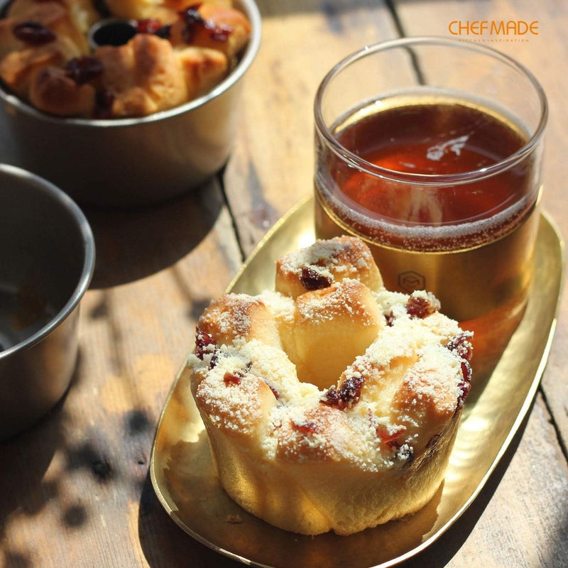 chefmade Mini Angel Food Pan Set, 3.5-Inch 4Pcs Non-Stick Chiffon Tube Pan for Oven and Instant Pot Baking (Champagne Gold) - Image 4