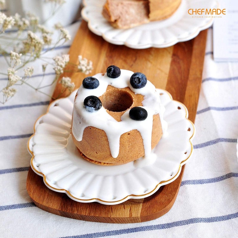 chefmade Mini Angel Food Pan Set, 3.5-Inch 4Pcs Non-Stick Chiffon Tube Pan for Oven and Instant Pot Baking (Champagne Gold) - Image 3