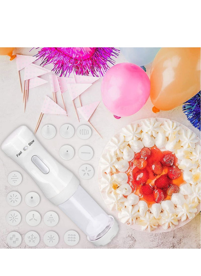 Excefore - Electric Cookie PressTool Kit DIY Maker with 12 Discs and 4 Icing Tips for Biscuit Decoration Cakes Decorating For Any Holidays - Image 1