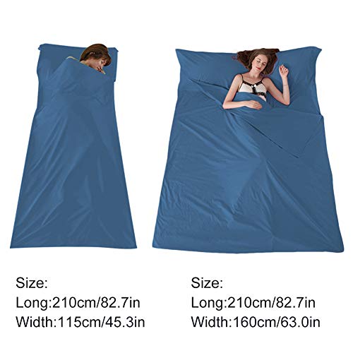 Mannice Sleeping Bag Liner Travel Camping Sheet Lightweight Hotel Compact Sleep Bag Sack (82.7 X 63 Inch, Blue) - Image 5