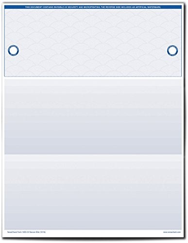 VersaCheck UV Secure Checks - 500 Blank Business Voucher Checks - Blue Elite - 500 Sheets Form #1000 - Check on Top - Image 2