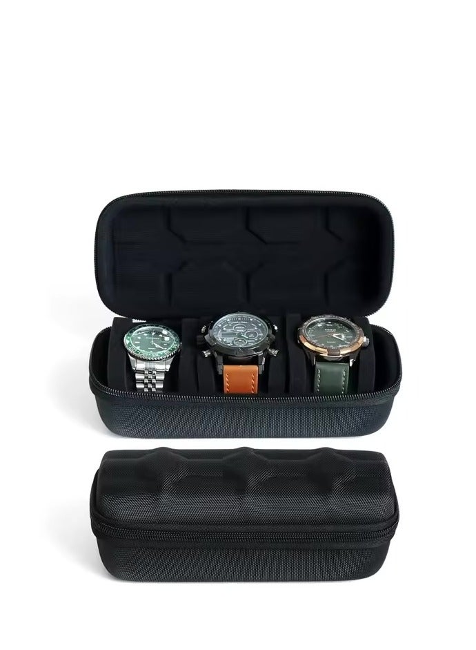 DIDA Travel Watchbox 3 Slot Portable Watch Box Organizer with Durable 1680D Nylon, Waterproof, Anti-move watch pillow, ipper Watch Box for Wrist Watches and Smartwatches - Ideal for Travel & Gifts (Case Only) - Image 1