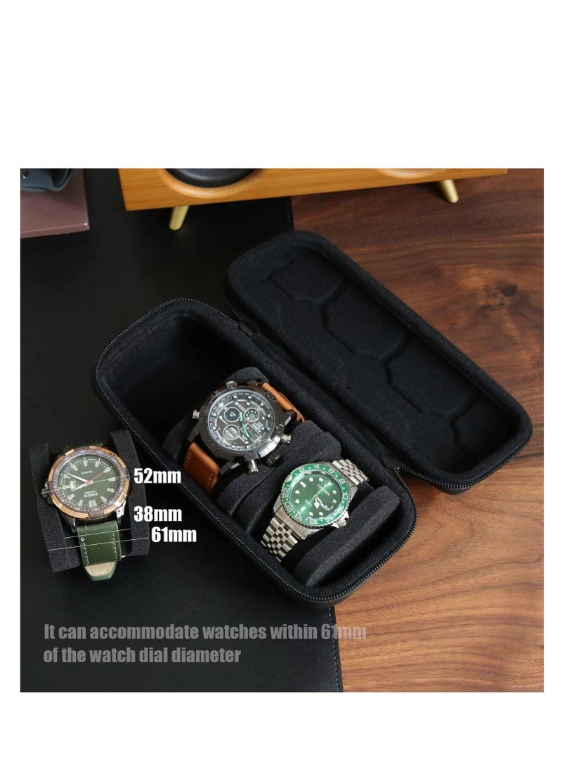 DIDA Travel Watchbox 3 Slot Portable Watch Box Organizer with Durable 1680D Nylon, Waterproof, Anti-move watch pillow, ipper Watch Box for Wrist Watches and Smartwatches - Ideal for Travel & Gifts (Case Only) - Image 3