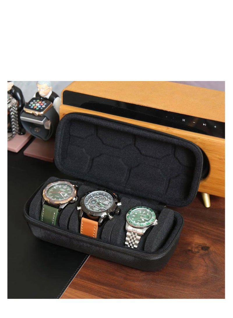 DIDA Travel Watchbox 3 Slot Portable Watch Box Organizer with Durable 1680D Nylon, Waterproof, Anti-move watch pillow, ipper Watch Box for Wrist Watches and Smartwatches - Ideal for Travel & Gifts (Case Only) - Image 4