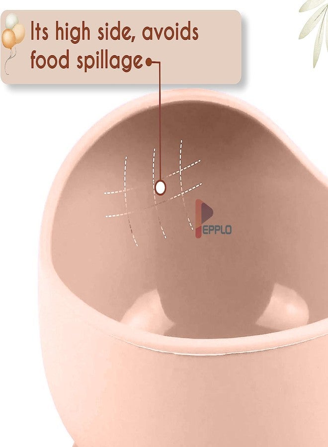pepplo Silicone Baby Bowls with Suction Stay Put Silicone Food Bowl for Babies Kids Toddlers Infants Baby Led Weaning Spoon Baby Utensils Baby Self-Feeding Bowls with Spoon (Pink) - Image 5