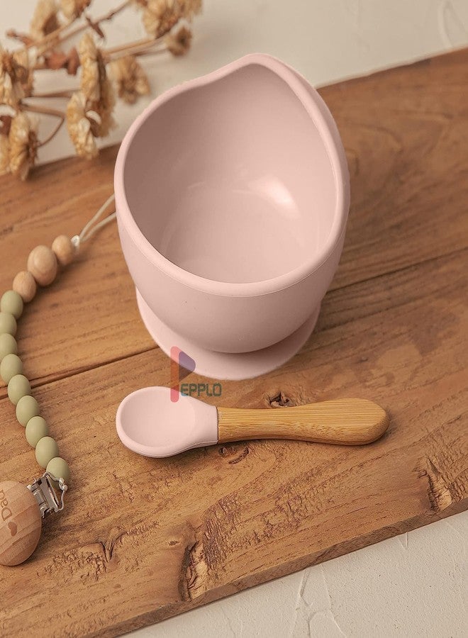 pepplo Silicone Baby Bowls with Suction Stay Put Silicone Food Bowl for Babies Kids Toddlers Infants Baby Led Weaning Spoon Baby Utensils Baby Self-Feeding Bowls with Spoon (Pink) - Image 4
