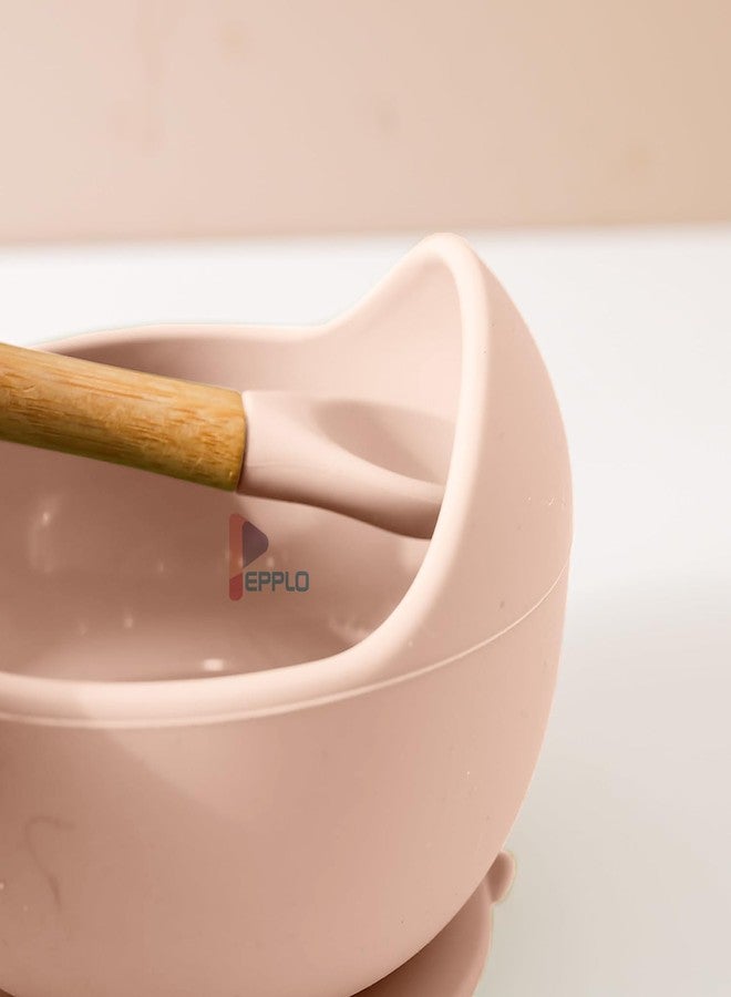 pepplo Silicone Baby Bowls with Suction Stay Put Silicone Food Bowl for Babies Kids Toddlers Infants Baby Led Weaning Spoon Baby Utensils Baby Self-Feeding Bowls with Spoon (Pink) - Image 3