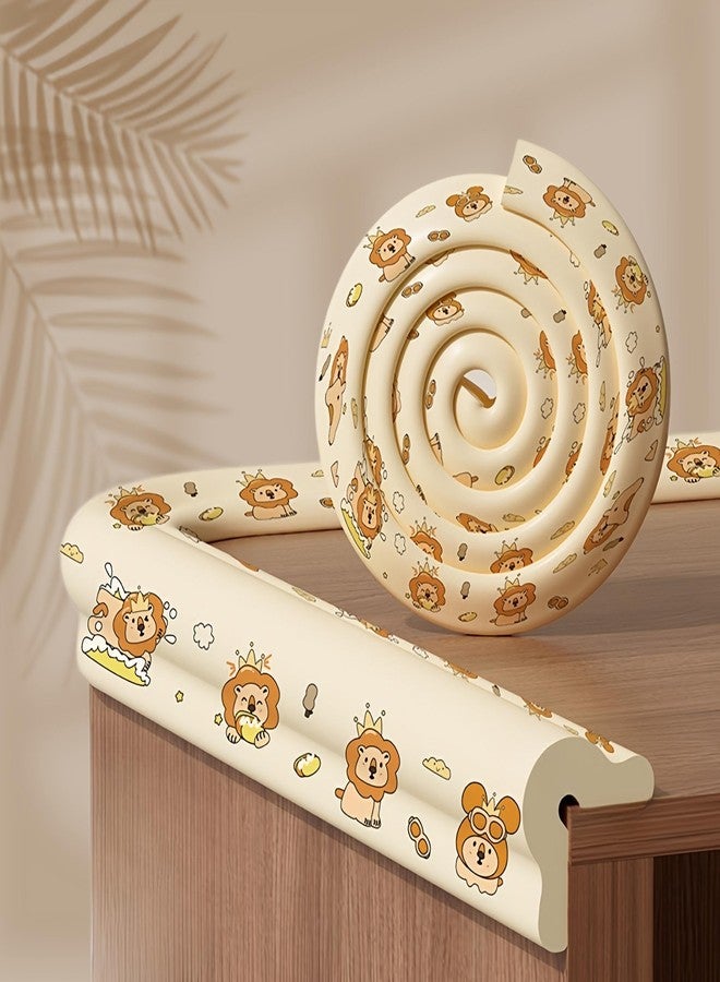 KidDough Baby Proofing Printed Edge Protector - 2 Meters Safety Strip, Dense Edge Guard for Kids Safety, Shock Absorbant Edge Protector, Baby Safety Products (Lion Print) - Image 1